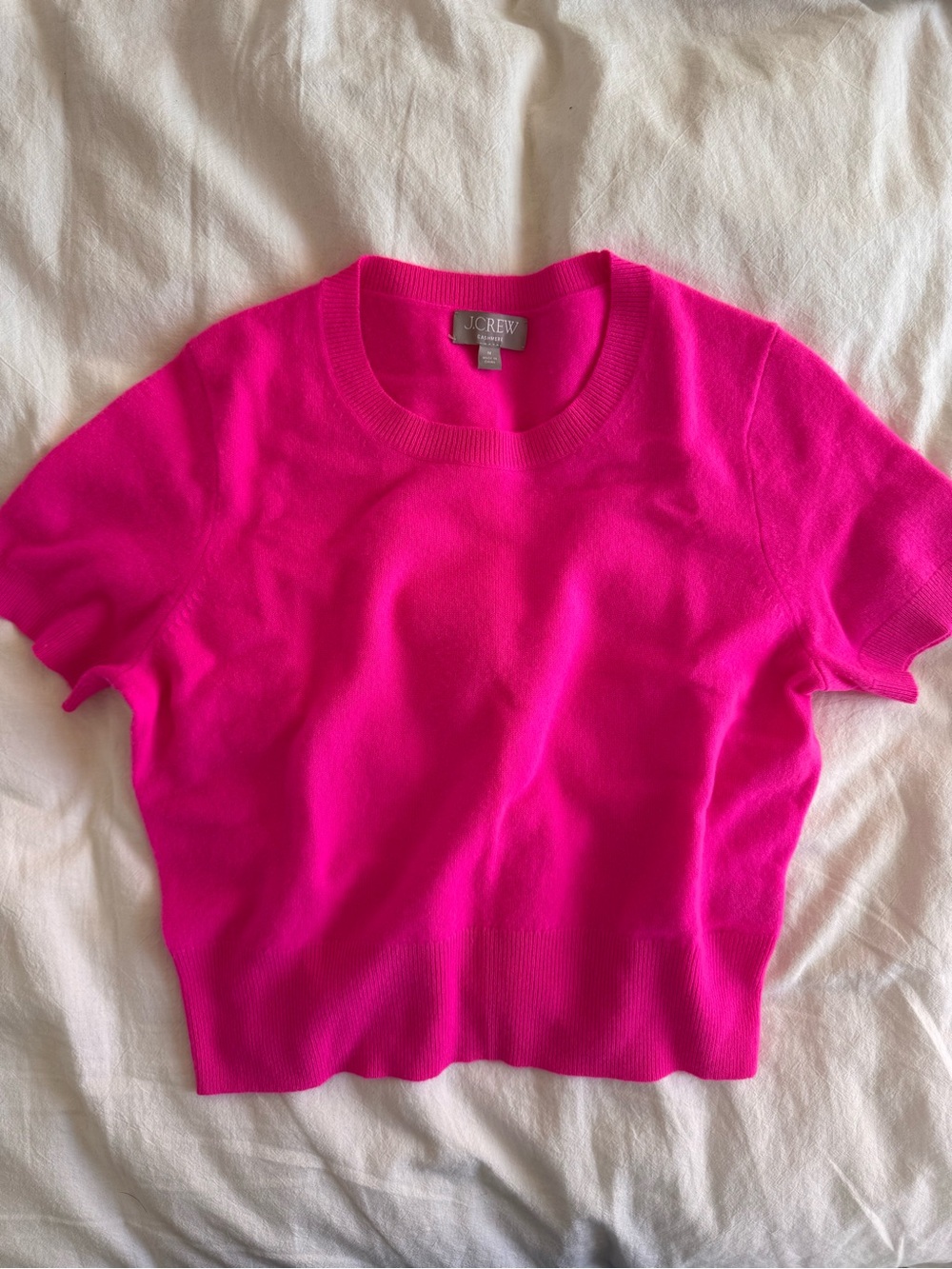 J.Crew fuchsia cashmere tee